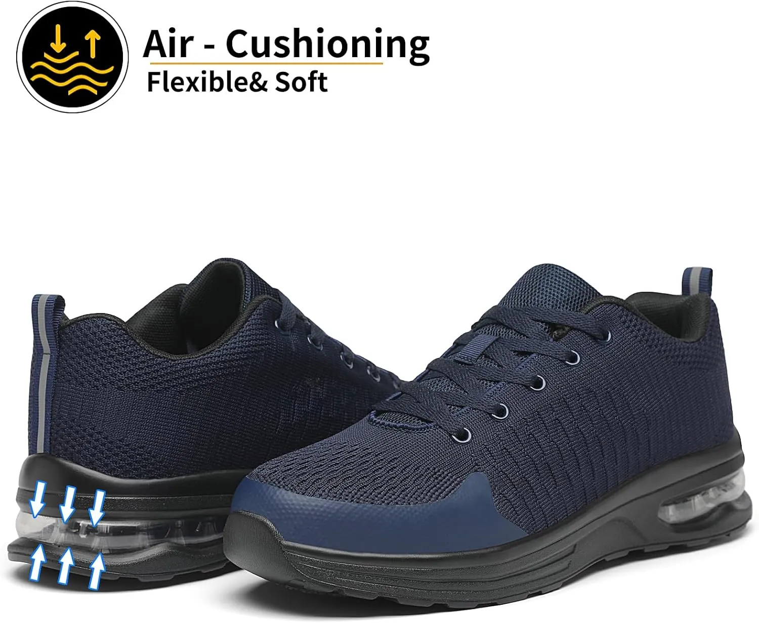 LUPWEE Steel Toe Shoes for Men Women, Slip Resistant Safety Work Shoes Puncture Proof Comfortable Indestructible Sneakers with Specialized Work Insole for Industry Construction Warehouse