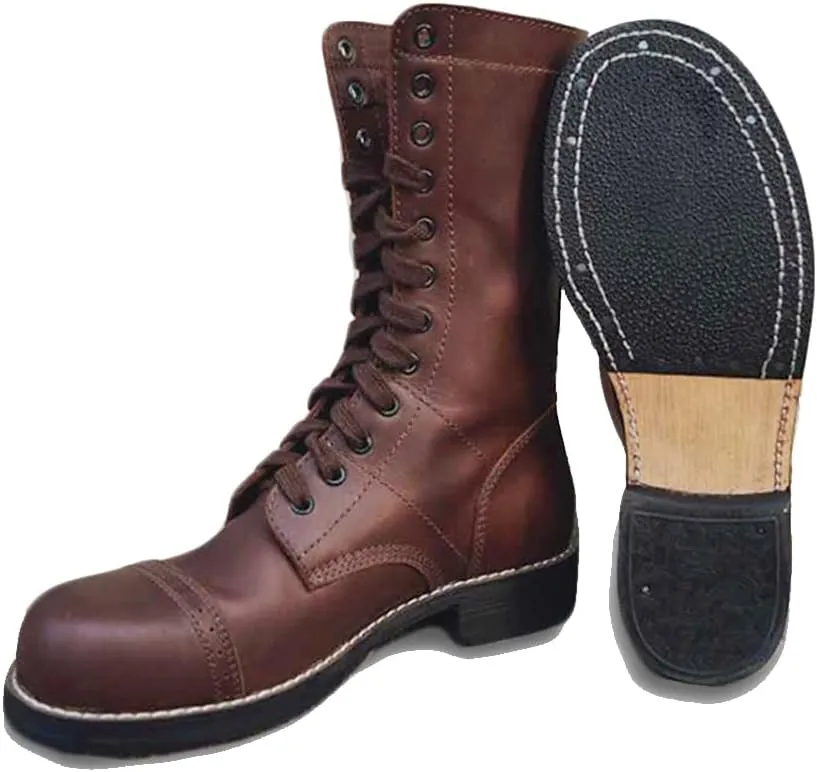 M42 Paratrooper Boots Men's Cowhide 101/82 Combat Boots Vintage Hiking Boots Replica WWII D-Day US