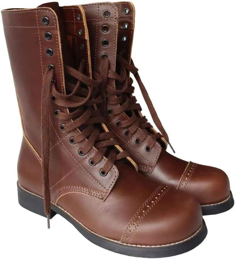 M42 Paratrooper Boots Men's Cowhide 101/82 Combat Boots Vintage Hiking Boots Replica WWII D-Day US