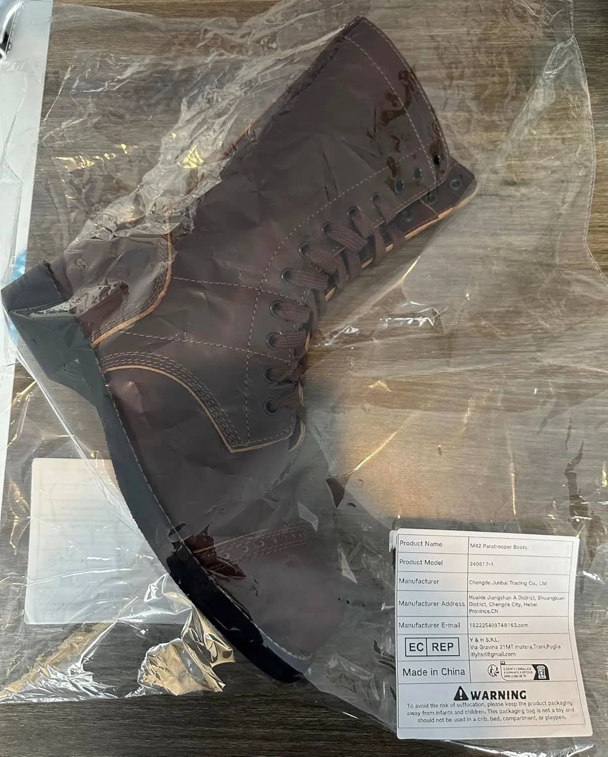 M42 Paratrooper Boots Men's Cowhide 101/82 Combat Boots Vintage Hiking Boots Replica WWII D-Day US