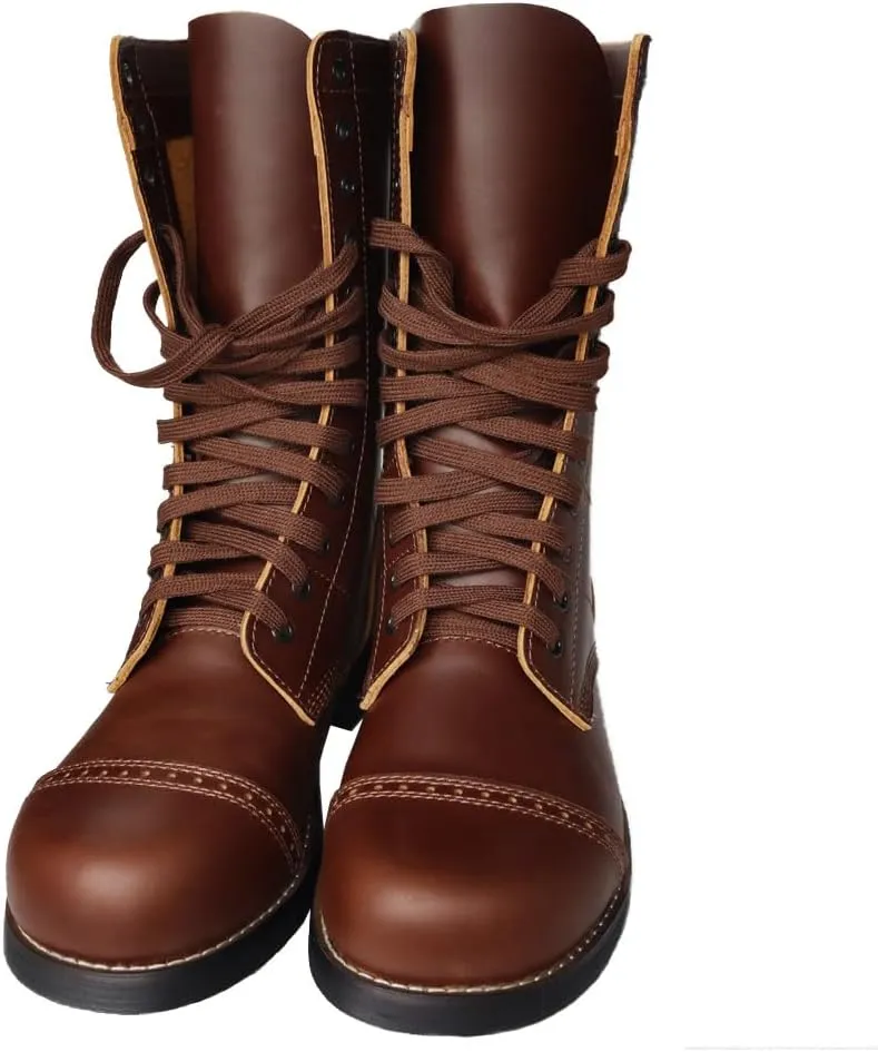 M42 Paratrooper Boots Men's Cowhide 101/82 Combat Boots Vintage Hiking Boots Replica WWII D-Day US