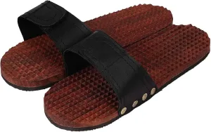 Massage Slippers Foot Massager Shoes Shiatsu Relax Sandals with Natural Wooden Handmade Slippers
