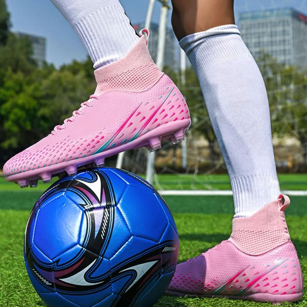 Maylrvjv Men's Soccer Cleats Football Shoes Breathable Non-Slip Outdoor/Indoor/Competition/Training Futsal Sneakers
