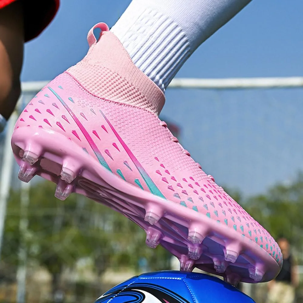 Maylrvjv Men's Soccer Cleats Football Shoes Breathable Non-Slip Outdoor/Indoor/Competition/Training Futsal Sneakers