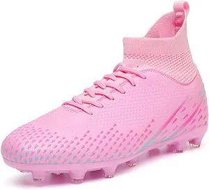 Maylrvjv Men's Soccer Cleats Football Shoes Breathable Non-Slip Outdoor/Indoor/Competition/Training Futsal Sneakers
