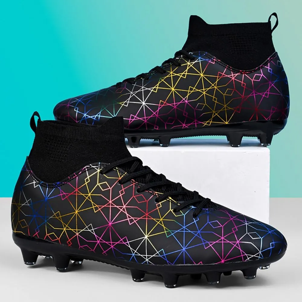 Maylrvjv Men's Soccer Cleats Football Shoes Breathable Non-Slip Outdoor/Indoor/Competition/Training Futsal Sneakers