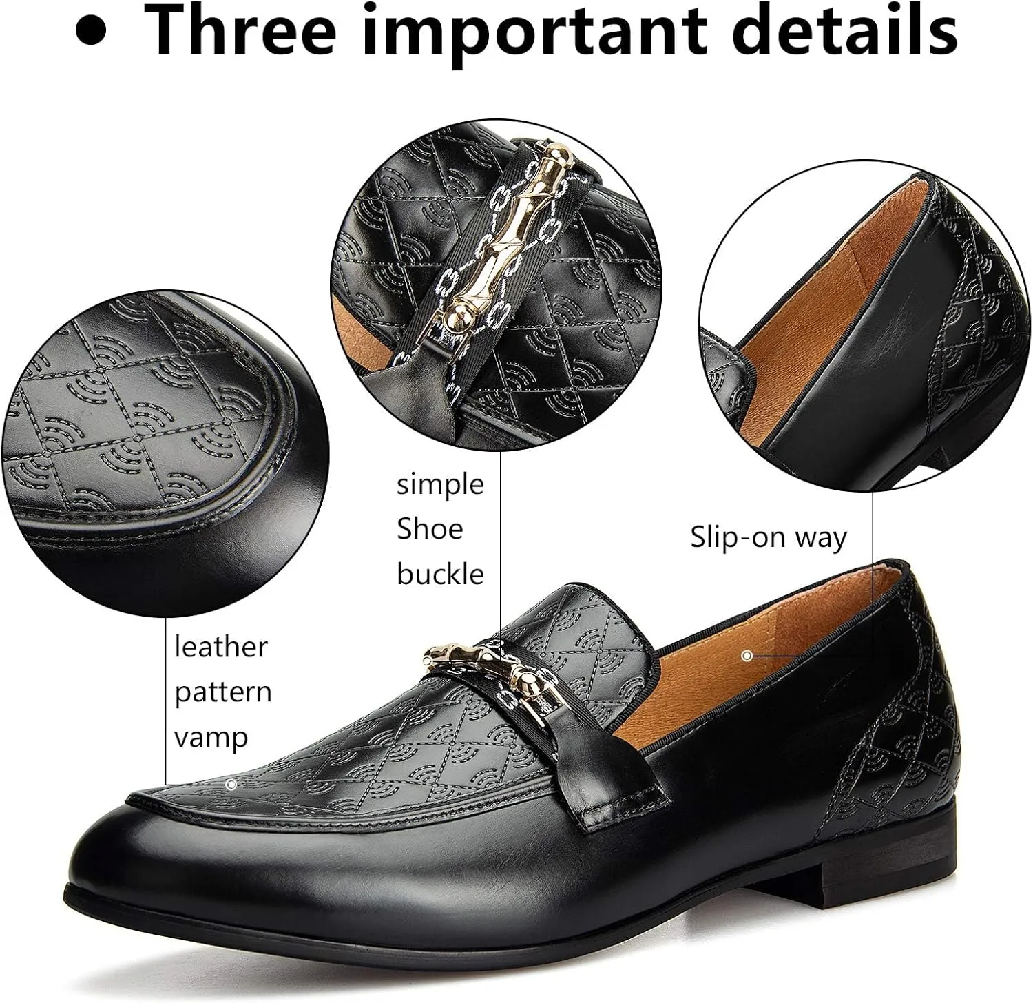 Meijiana Men's Fashion Classic Faux Leather Loafers and Weeding Dress Shoes for Men