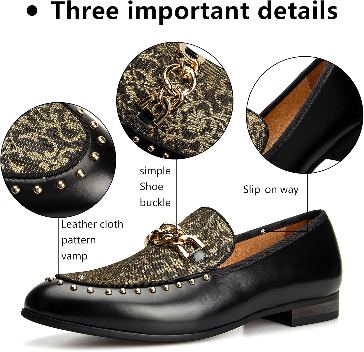 Meijiana Men's Fashion Classic Faux Leather Loafers and Weeding Dress Shoes for Men