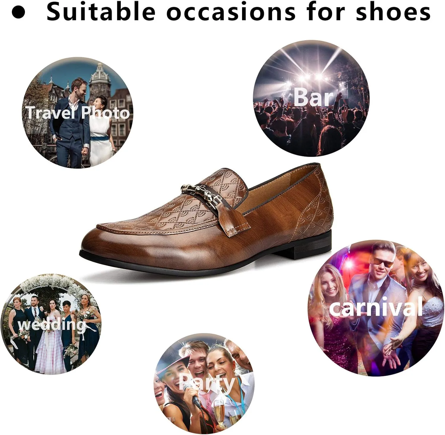 Meijiana Men's Fashion Classic Faux Leather Loafers and Weeding Dress Shoes for Men