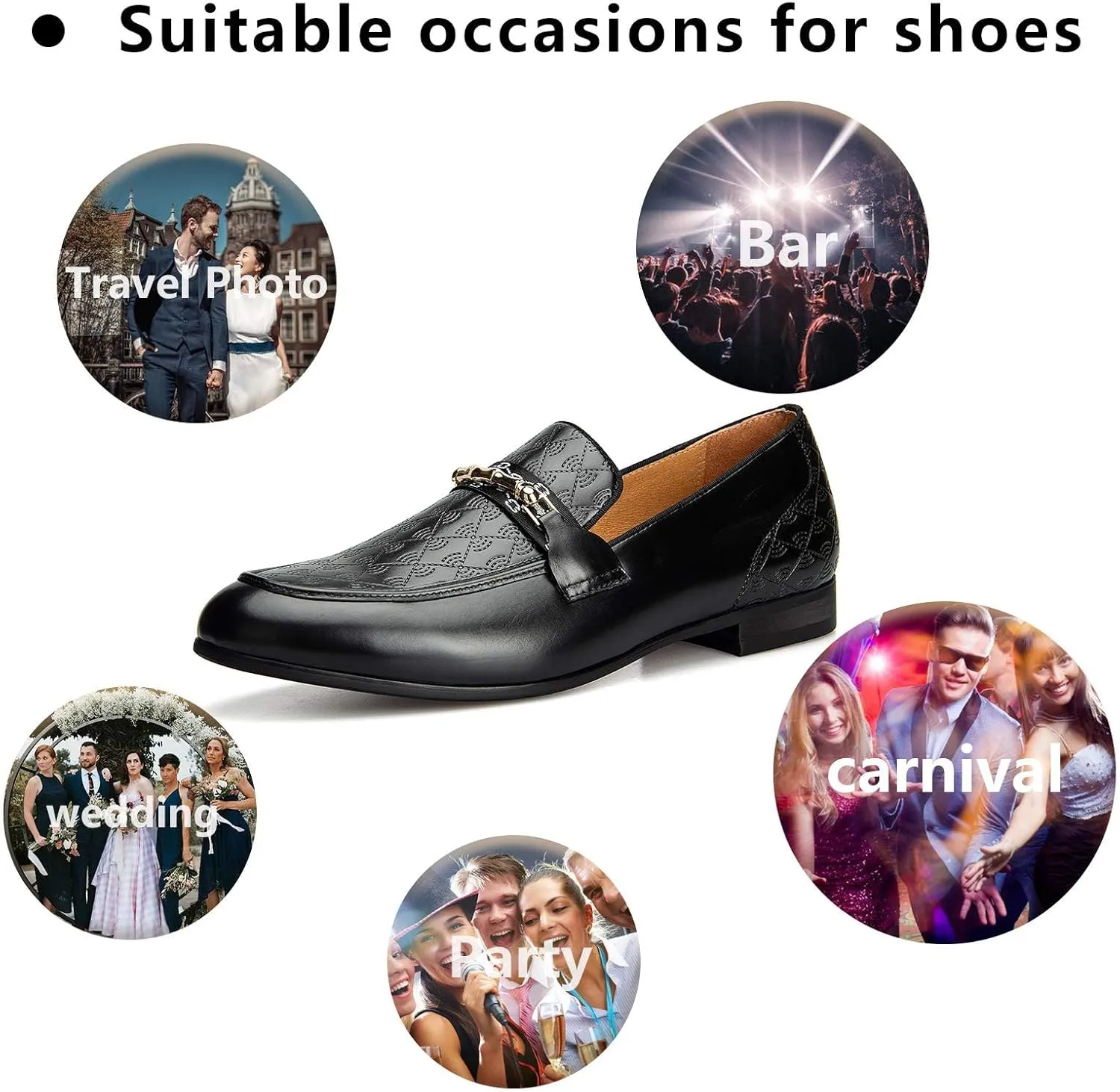 Meijiana Men's Fashion Classic Faux Leather Loafers and Weeding Dress Shoes for Men