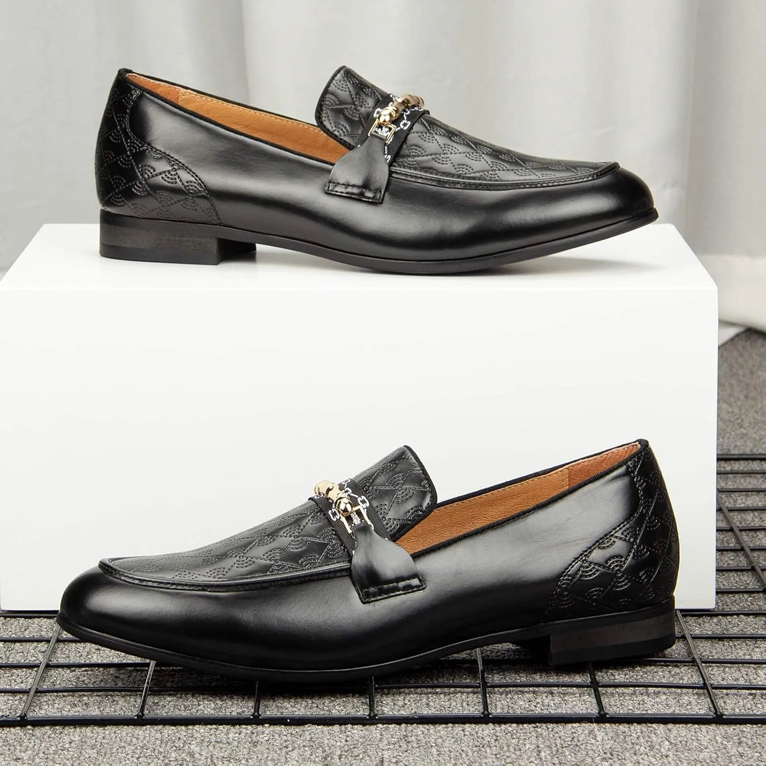 Meijiana Men's Fashion Classic Faux Leather Loafers and Weeding Dress Shoes for Men