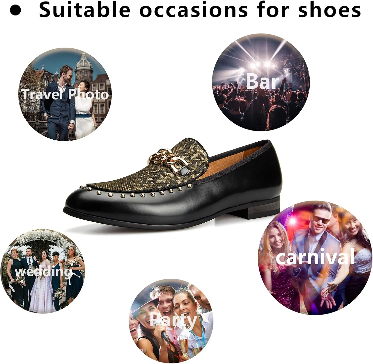 Meijiana Men's Fashion Classic Faux Leather Loafers and Weeding Dress Shoes for Men