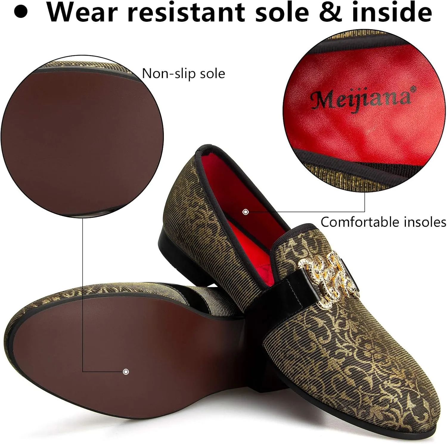 Meijiana Men's Fashion Classic Loafers Luxury Loafer Shoes and Weeding Dress Shoes for Men