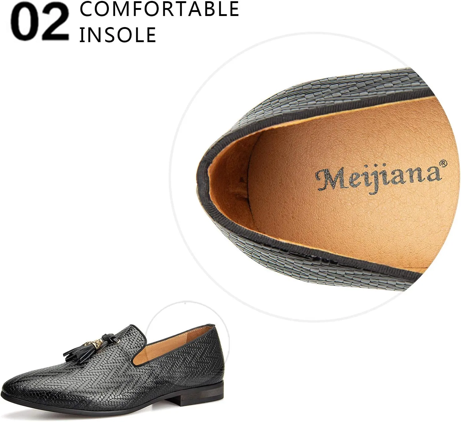 Meijiana Men’s Fashion Loafers Wedding Dress Shoes for Men with Tassel Embellishment