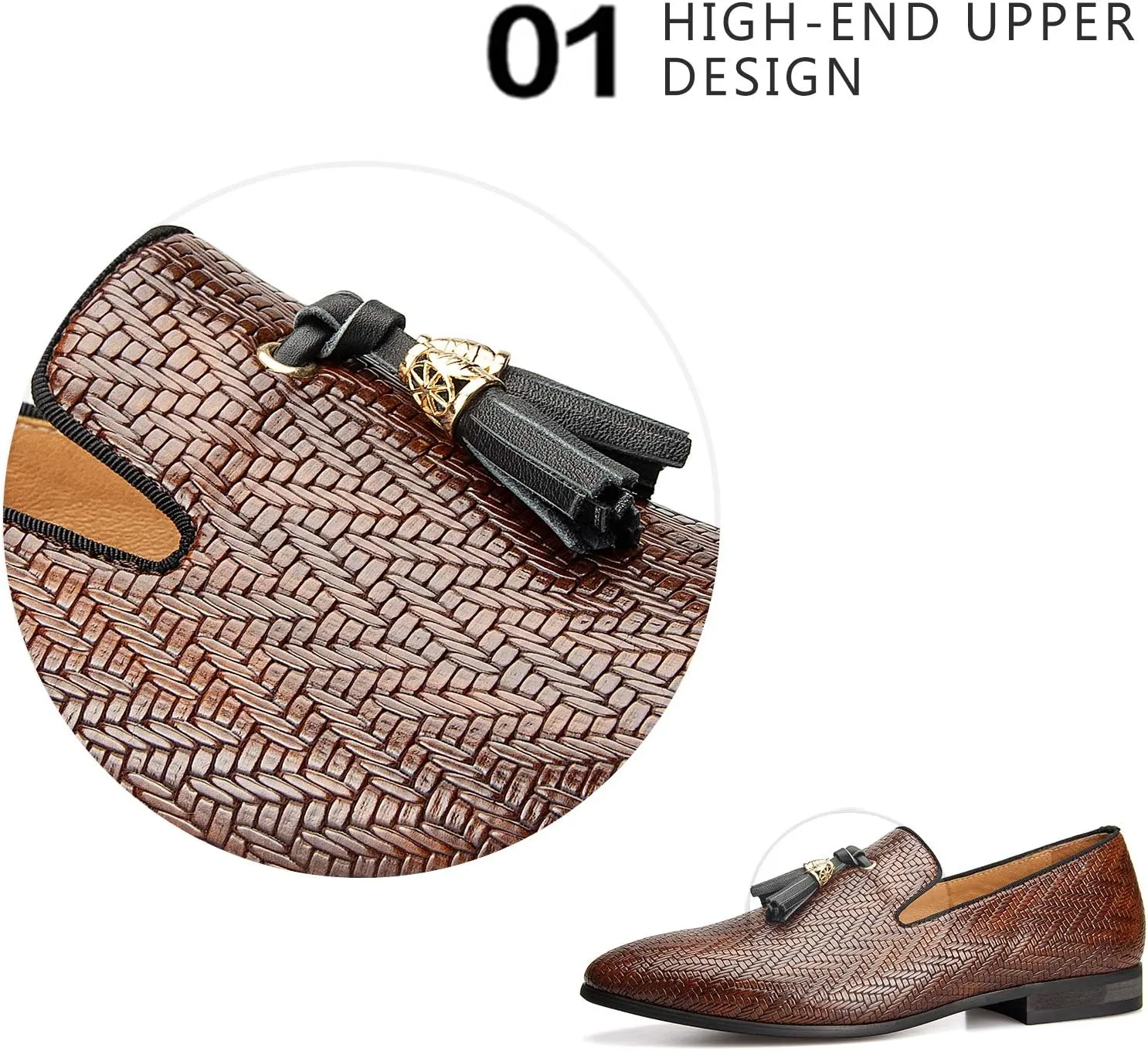 Meijiana Men’s Fashion Loafers Wedding Dress Shoes for Men with Tassel Embellishment