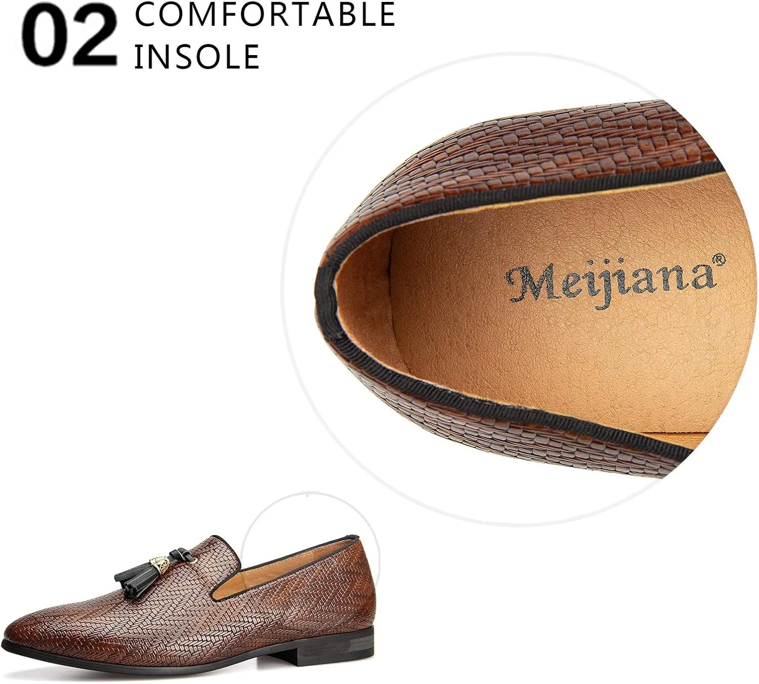 Meijiana Men’s Fashion Loafers Wedding Dress Shoes for Men with Tassel Embellishment