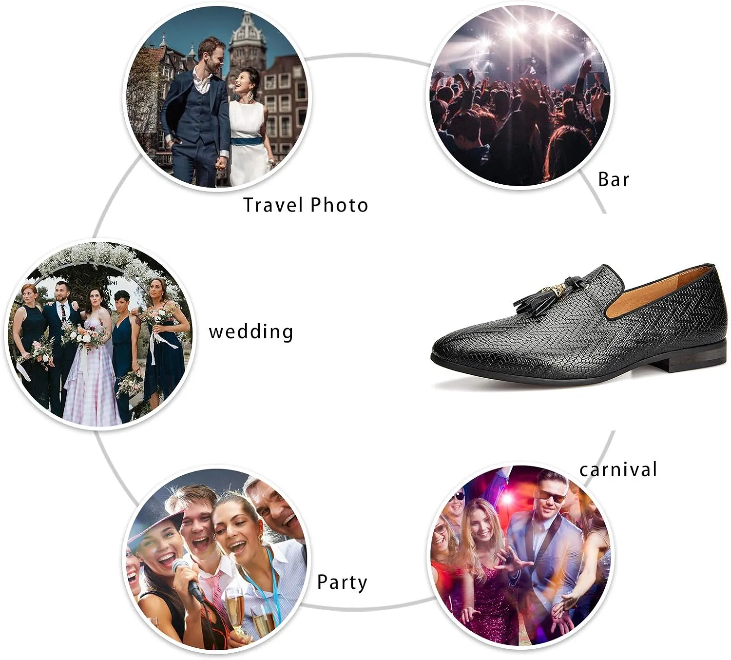 Meijiana Men’s Fashion Loafers Wedding Dress Shoes for Men with Tassel Embellishment