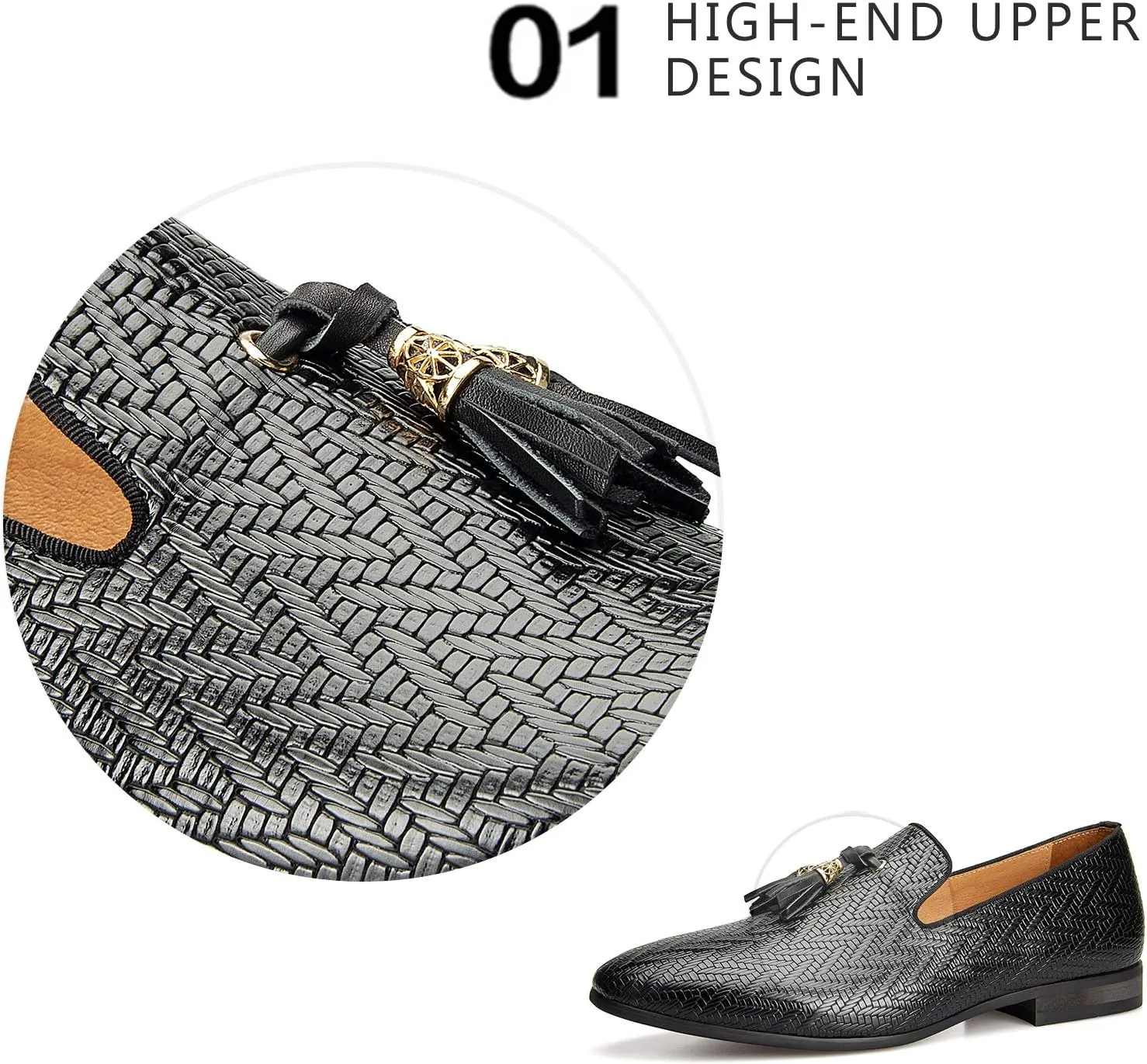 Meijiana Men’s Fashion Loafers Wedding Dress Shoes for Men with Tassel Embellishment