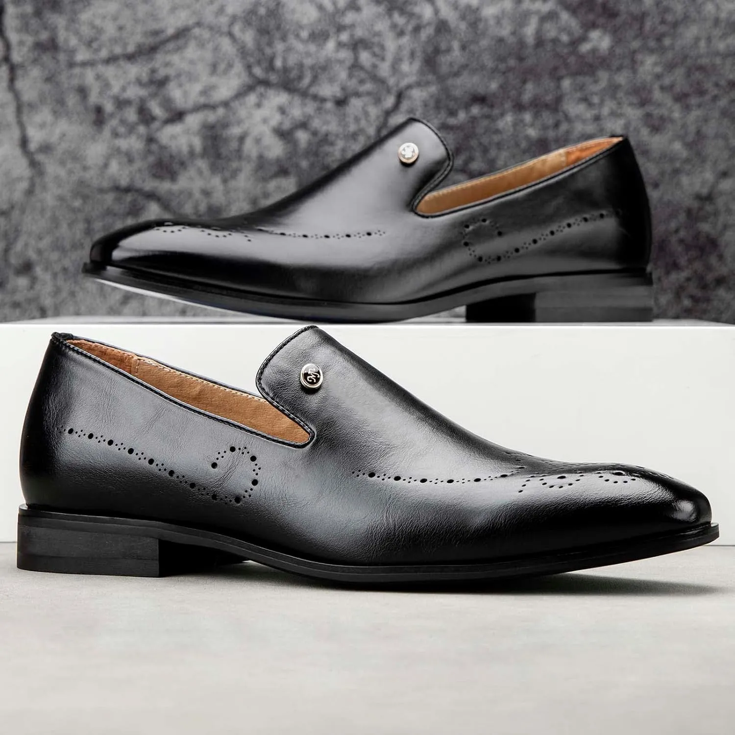 Meijiana Mens Loafers Wedding Dress Shoes Slip-On Loafers for Men Tuxedo Suit Shoes