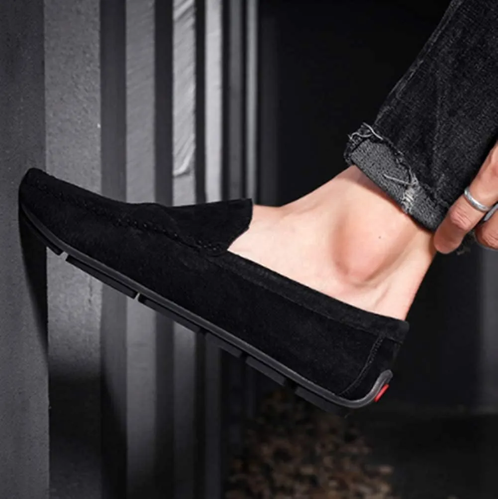 Men Suede Driving Comfort Loafers Brogue Casual Walking Flat Moccasin Business Classic Dress Boat Shoes