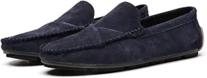 Men Suede Driving Comfort Loafers Brogue Casual Walking Flat Moccasin Business Classic Dress Boat Shoes