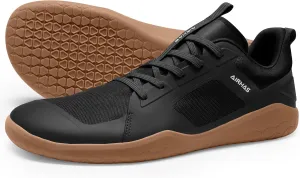 Men's Barefoot Zero Drop Shoes - Minimalist Gym Workout Sneakers for Deadlift Cross Training (Black/Gum, 12.0)