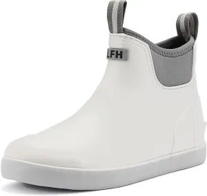 Men's Deck Boots, Waterproof Ankle Rain Boots Men Anti-Slip Traction, Outdoor Rubber Fishing Garden Boots High-Performance Shoes for Farming