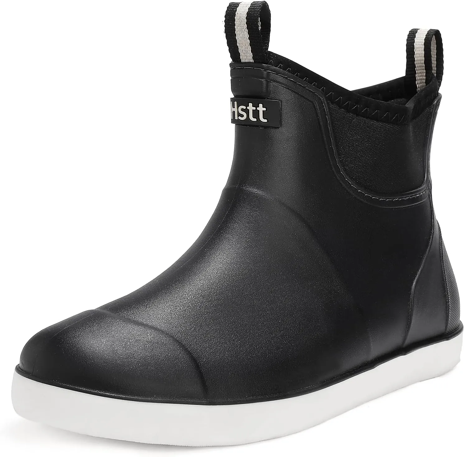 Men's Deck Boots Waterproof Fishing Rain Boots, Anti-Slip Rubber Boots Ankle Booties, High-Performance Footwear Chelsea Boots for Gardening Boating Camping Sailing