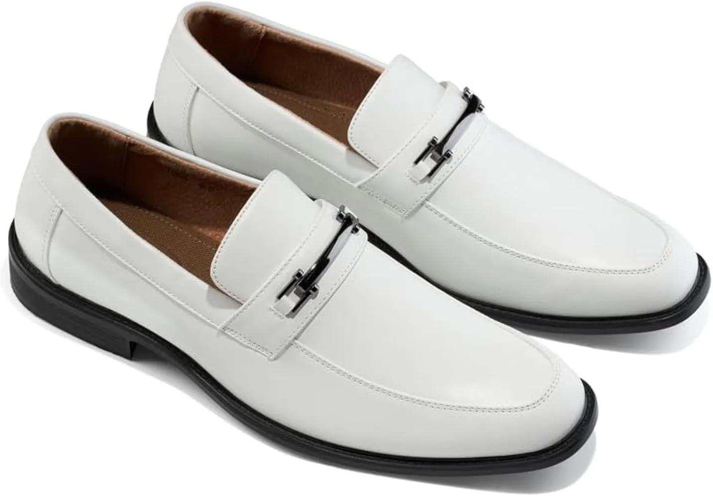 Mens Dress Loafers Slip-On Shoes | Formal Stylish Dress Loafers Classic Dress Shoes with Buckle | Comfortable Business Daily & Event Dress Shoes for Mens