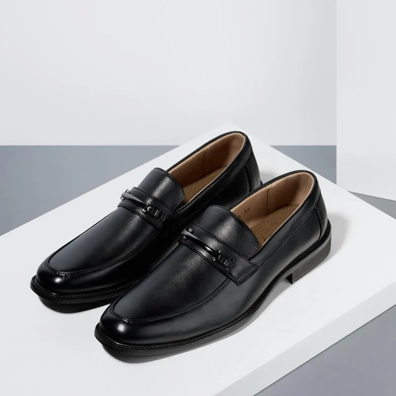 Mens Dress Loafers Slip-On Shoes | Formal Stylish Dress Loafers Classic Dress Shoes with Buckle | Comfortable Business Daily & Event Dress Shoes for Mens