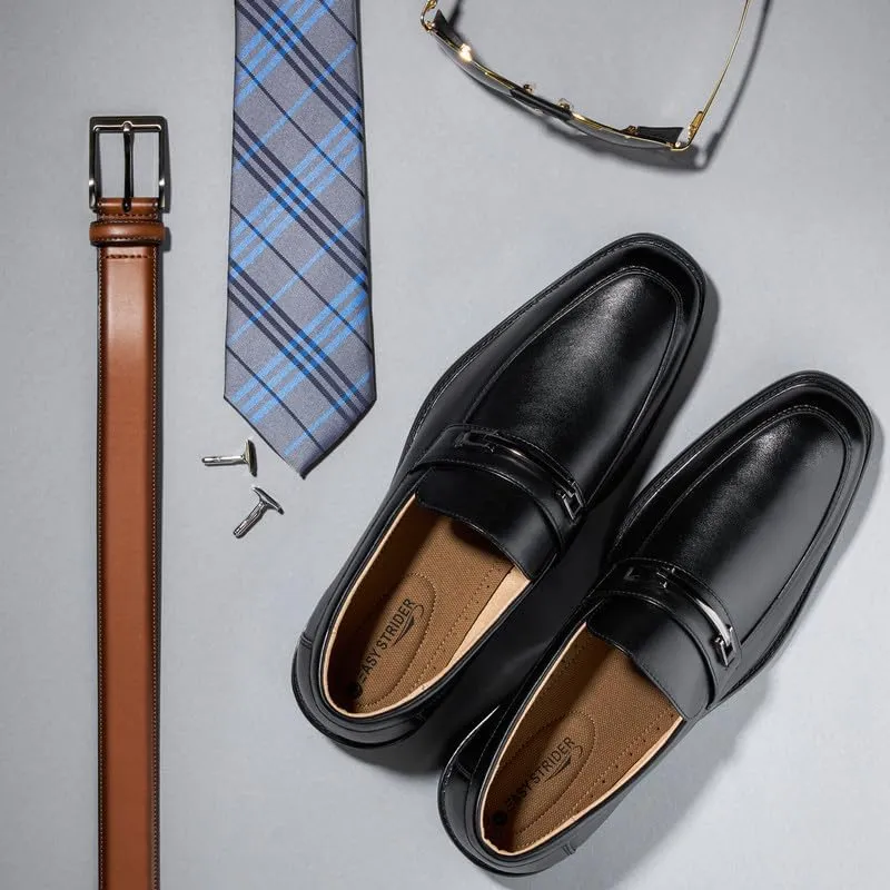 Mens Dress Loafers Slip-On Shoes | Formal Stylish Dress Loafers Classic Dress Shoes with Buckle | Comfortable Business Daily & Event Dress Shoes for Mens