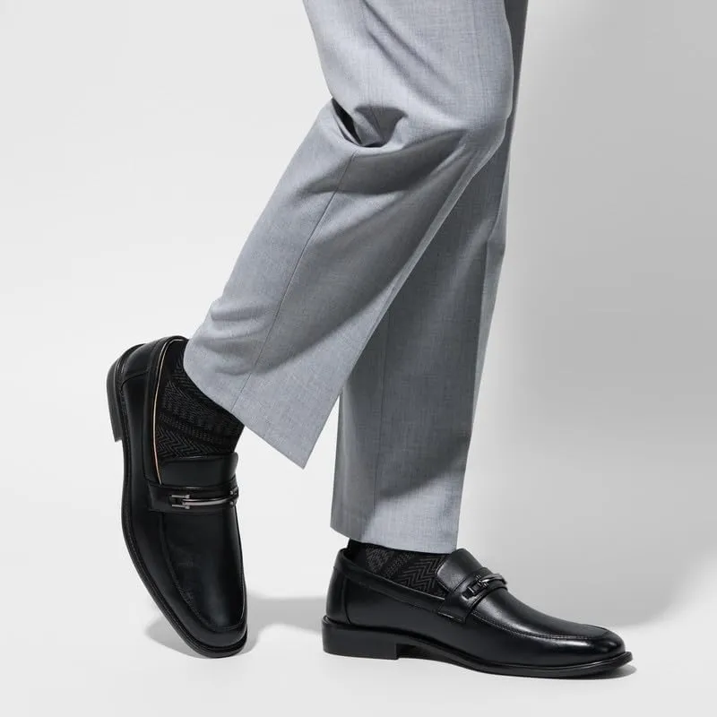 Mens Dress Loafers Slip-On Shoes | Formal Stylish Dress Loafers Classic Dress Shoes with Buckle | Comfortable Business Daily & Event Dress Shoes for Mens