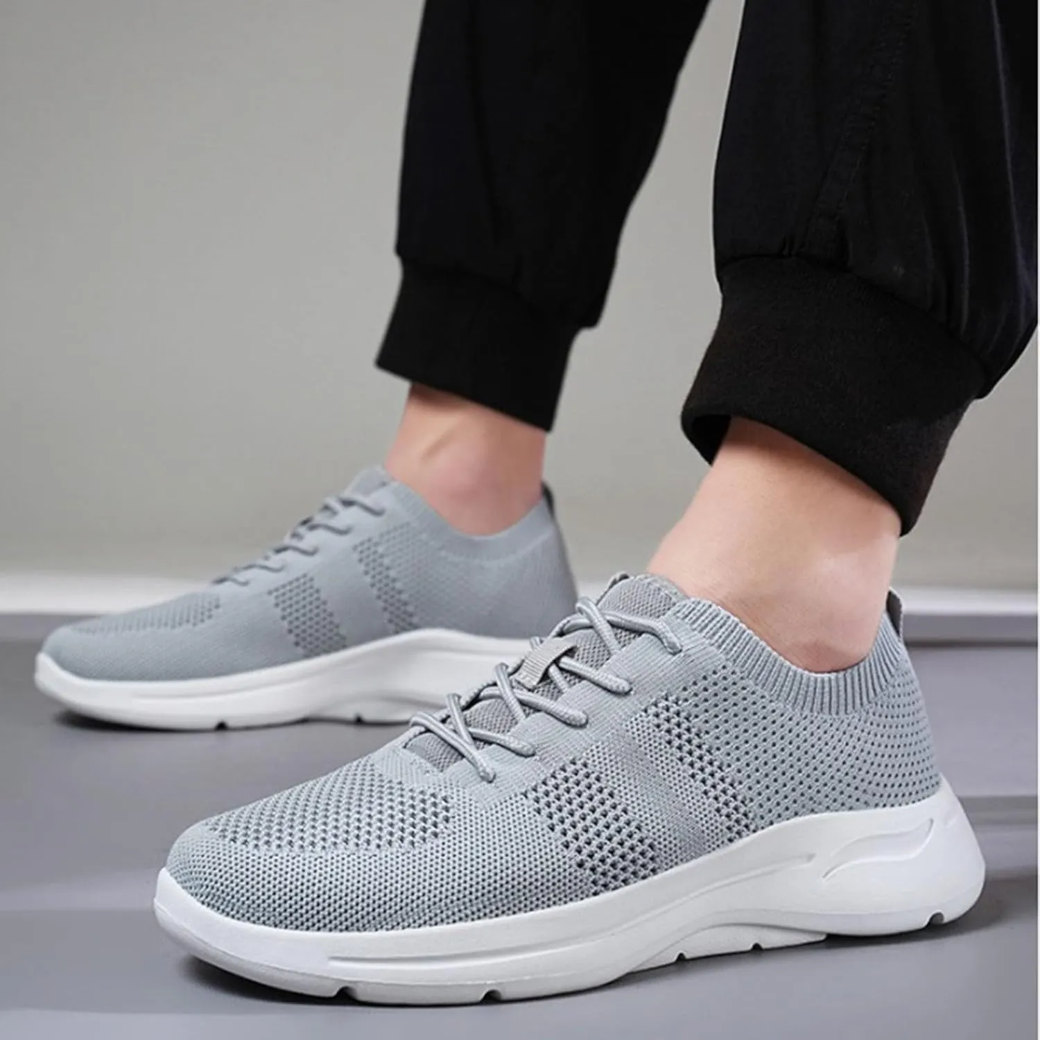 Mens Dress Shoes Casual Oxfords Shoes Knit Lightweight Womens Running Shoes Walking Casual Shoes Trendy Men Shoes Sneakers Black Tennis Shoe Loafers Shoe