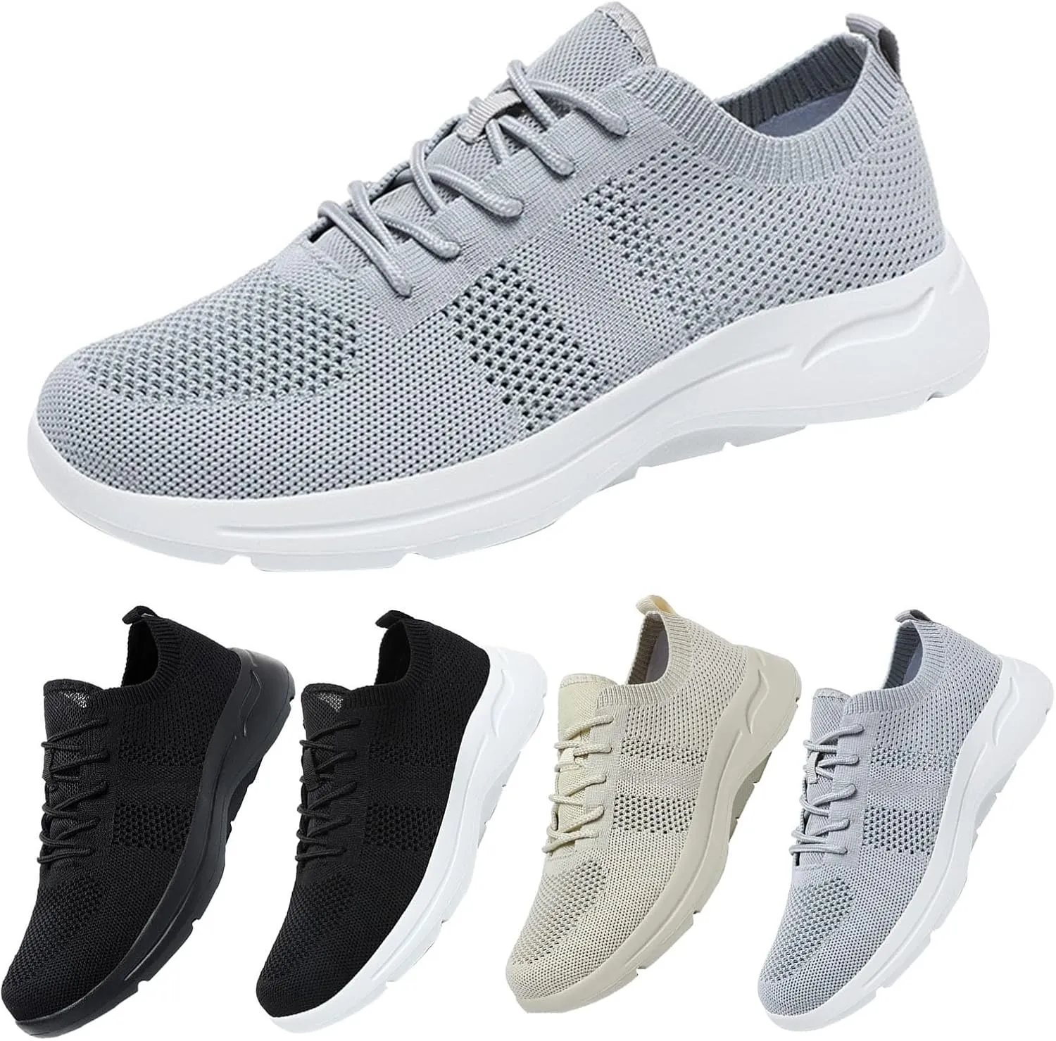 Mens Dress Shoes Casual Oxfords Shoes Knit Lightweight Womens Running Shoes Walking Casual Shoes Trendy Men Shoes Sneakers Black Tennis Shoe Loafers Shoe