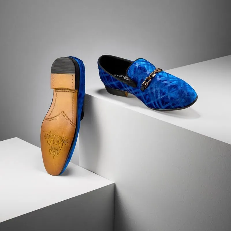 Mens Dress Velvet Shoes Dress Loafers Velvet Slip on for Men - Vintage Fashion Velvet Dress Shoes for Mens - with & Elegant Gold Buckle