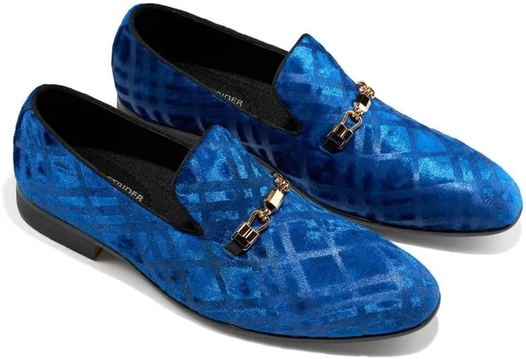 Mens Dress Velvet Shoes Dress Loafers Velvet Slip on for Men - Vintage Fashion Velvet Dress Shoes for Mens - with & Elegant Gold Buckle