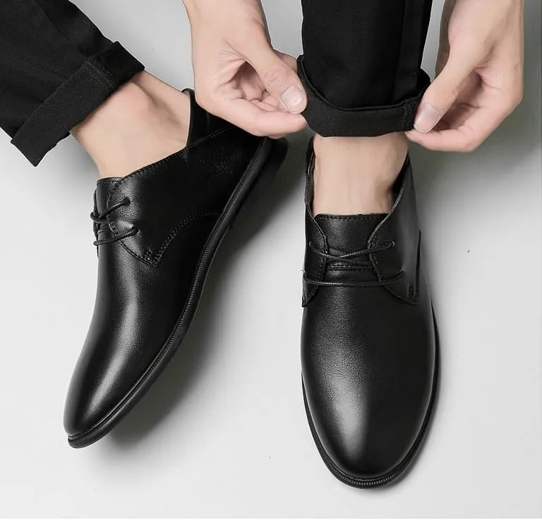 Men's Genuine Leather Dress Shoes Formal Business Lace Up Wingtip Brogue Comfortable Non-Slip Oxford