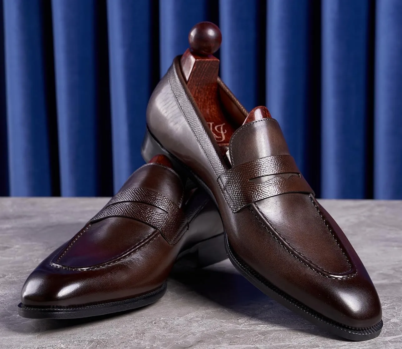 Men's Loafers & Slip-Ons Wedding Dress Genuine Leather Prom Formal Mocasines Business Casual Penny Loafers Comfortable Tuxedo Shoes for Men
