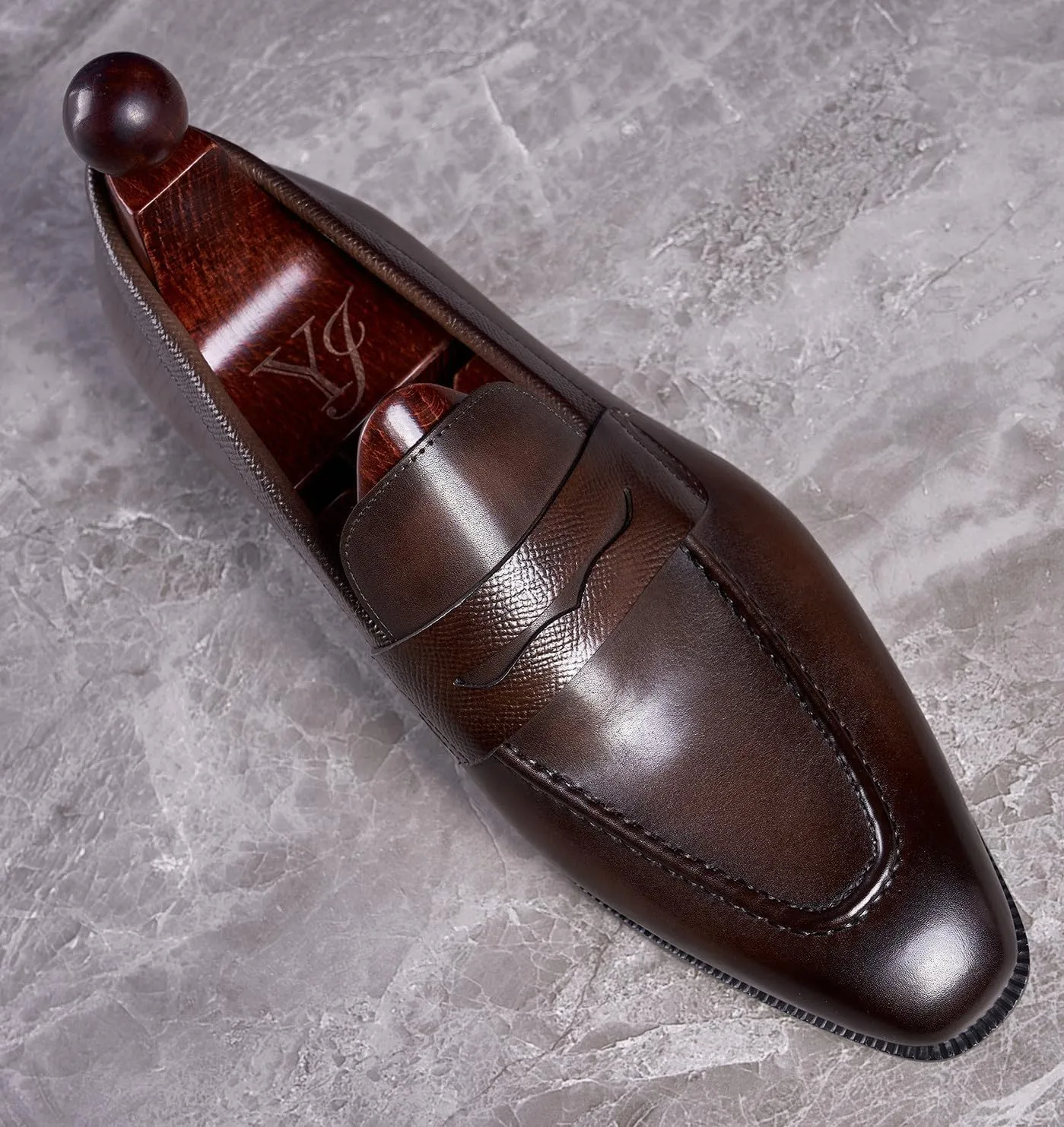 Men's Loafers & Slip-Ons Wedding Dress Genuine Leather Prom Formal Mocasines Business Casual Penny Loafers Comfortable Tuxedo Shoes for Men