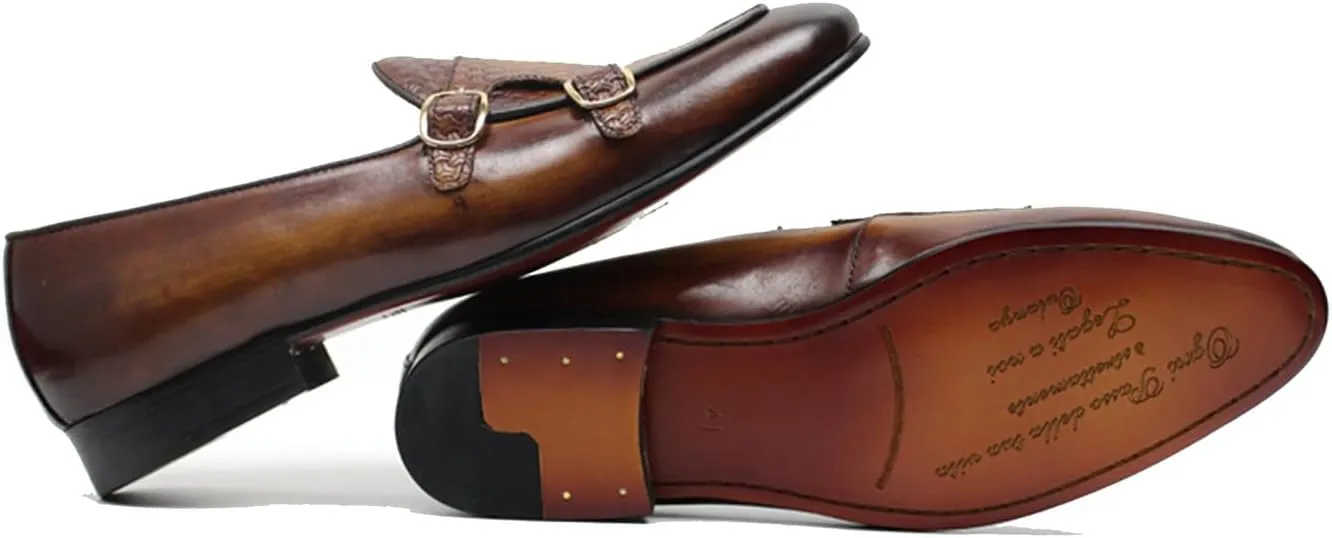 Men's Loafers Slip On Dress Casual Prom Shoes Genuine Leather Monk Strap Penny Loafers Mens Fashion Wedding Tuexdo Business Formal Suit Loafer Comfortable Walking Shoes