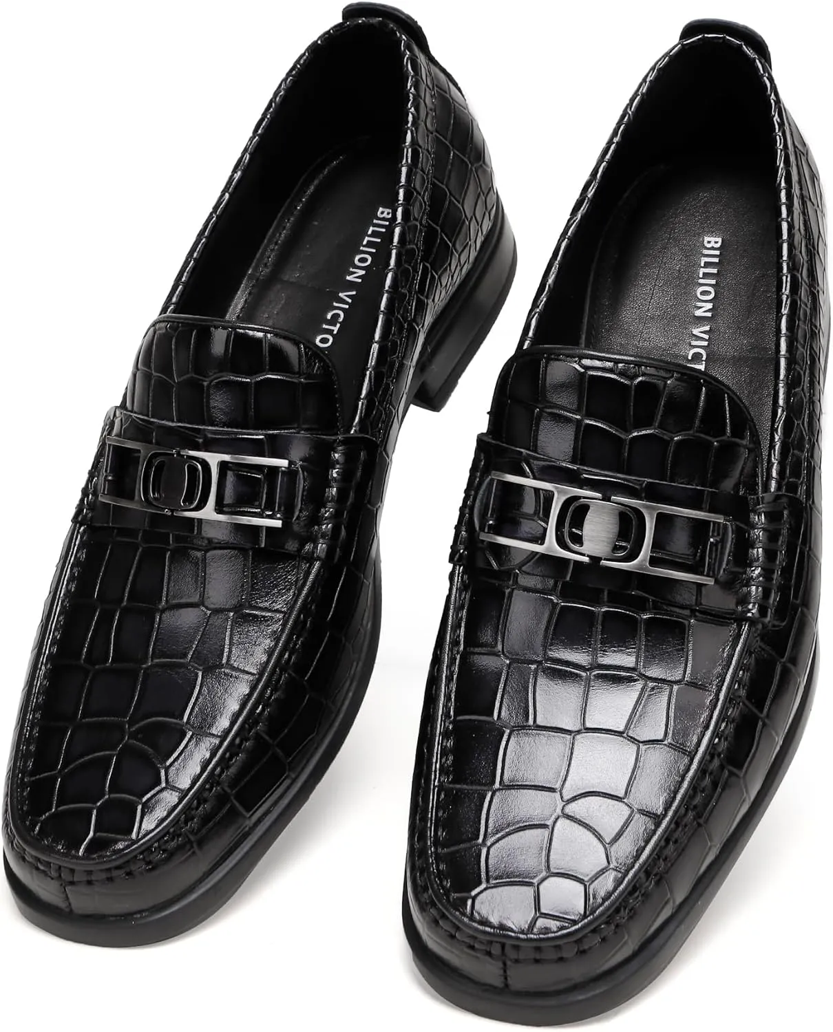 Mens Loafers Slip On,Crocodile Pattern Leather Dress Shoes Formal Shoes for Men