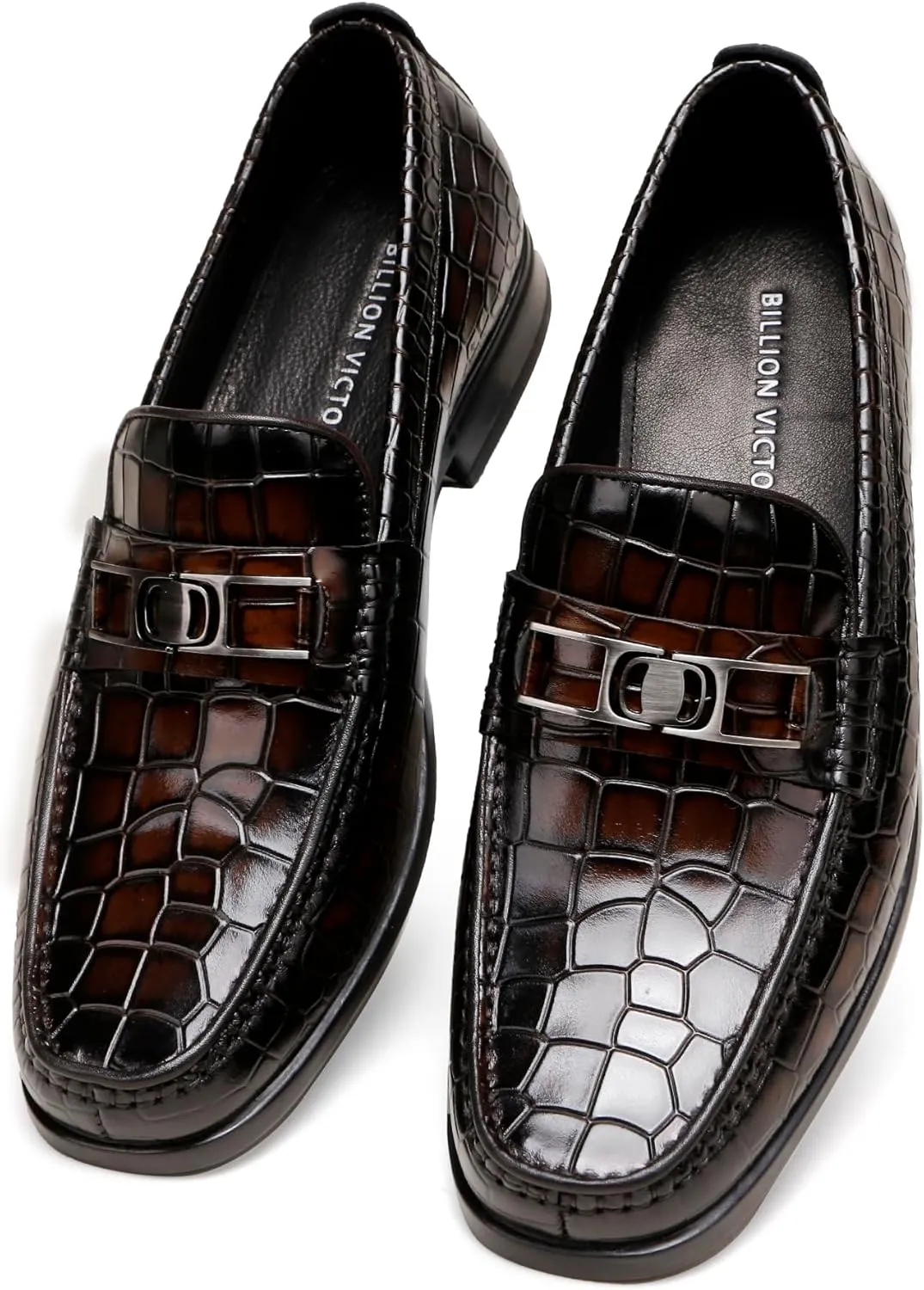 Mens Loafers Slip On,Crocodile Pattern Leather Dress Shoes Formal Shoes for Men