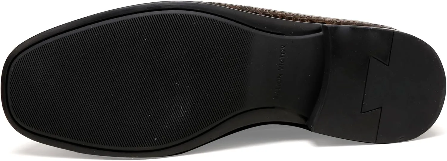 Mens Loafers Slip On,Crocodile Pattern Leather Dress Shoes Formal Shoes for Men