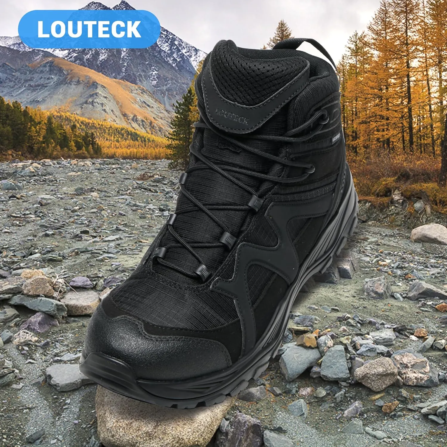 Men's Military & Tactical Boots – Waterproof & Comfortable Black Boots for Men, Perfect for Work, EMS, Hiking, and Combat