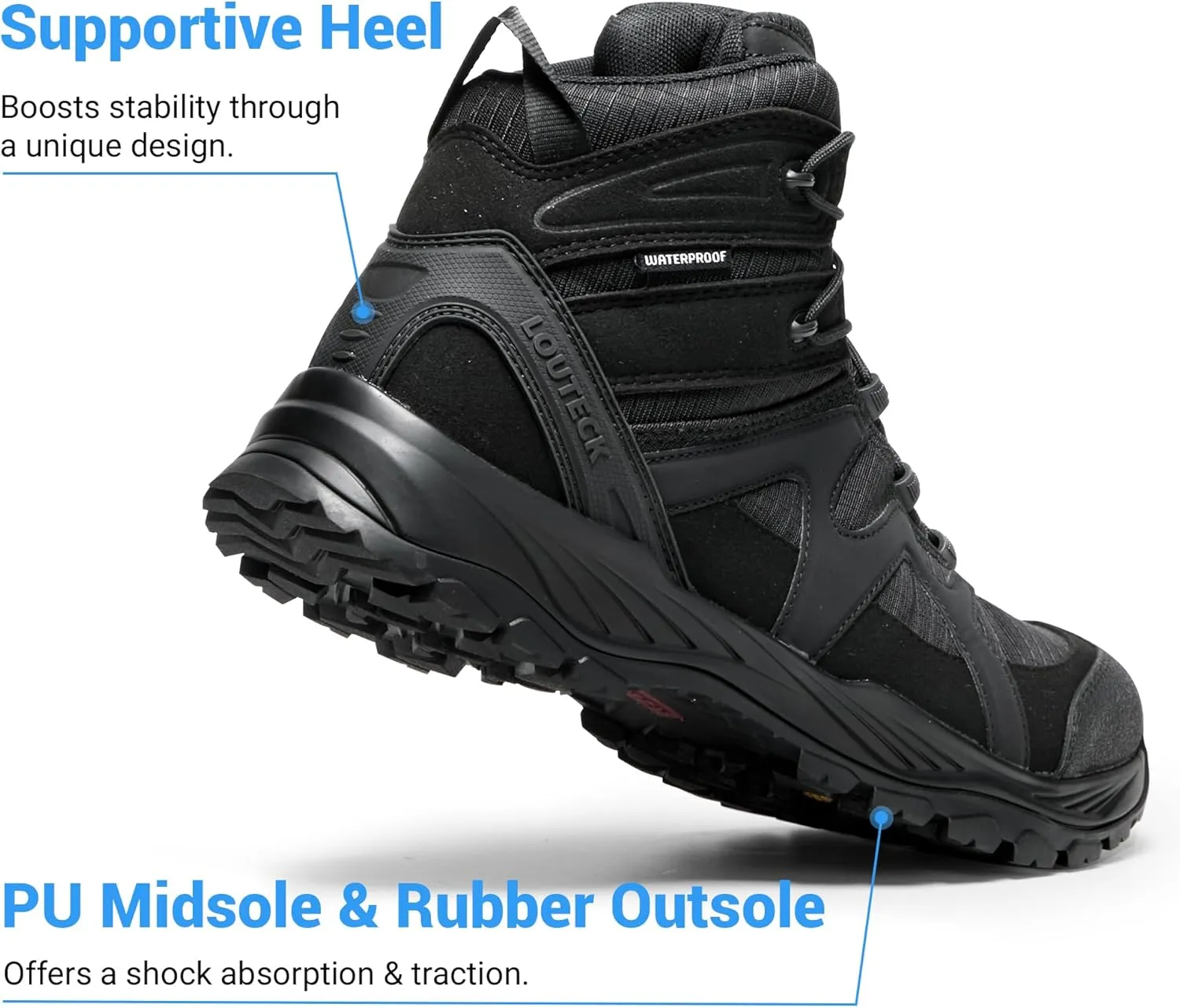 Men's Military & Tactical Boots – Waterproof & Comfortable Black Boots for Men, Perfect for Work, EMS, Hiking, and Combat