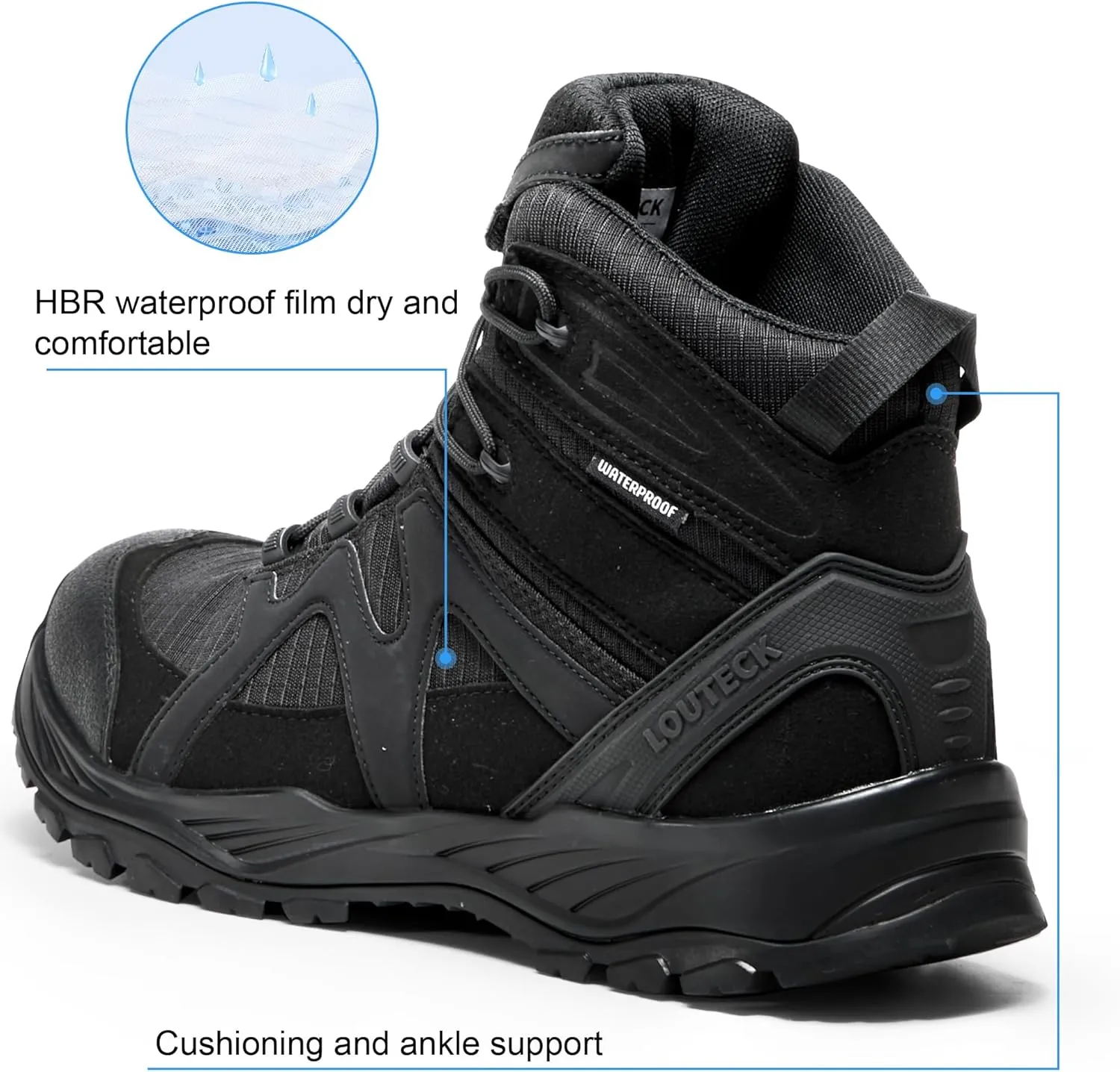 Men's Military & Tactical Boots – Waterproof & Comfortable Black Boots for Men, Perfect for Work, EMS, Hiking, and Combat