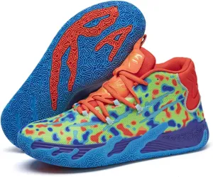 Mens Multicolor High Top Basketball Shoes Non-Slip Breathable Running Shoes Fahsion Lightweight Outdoor Gym Sneakers