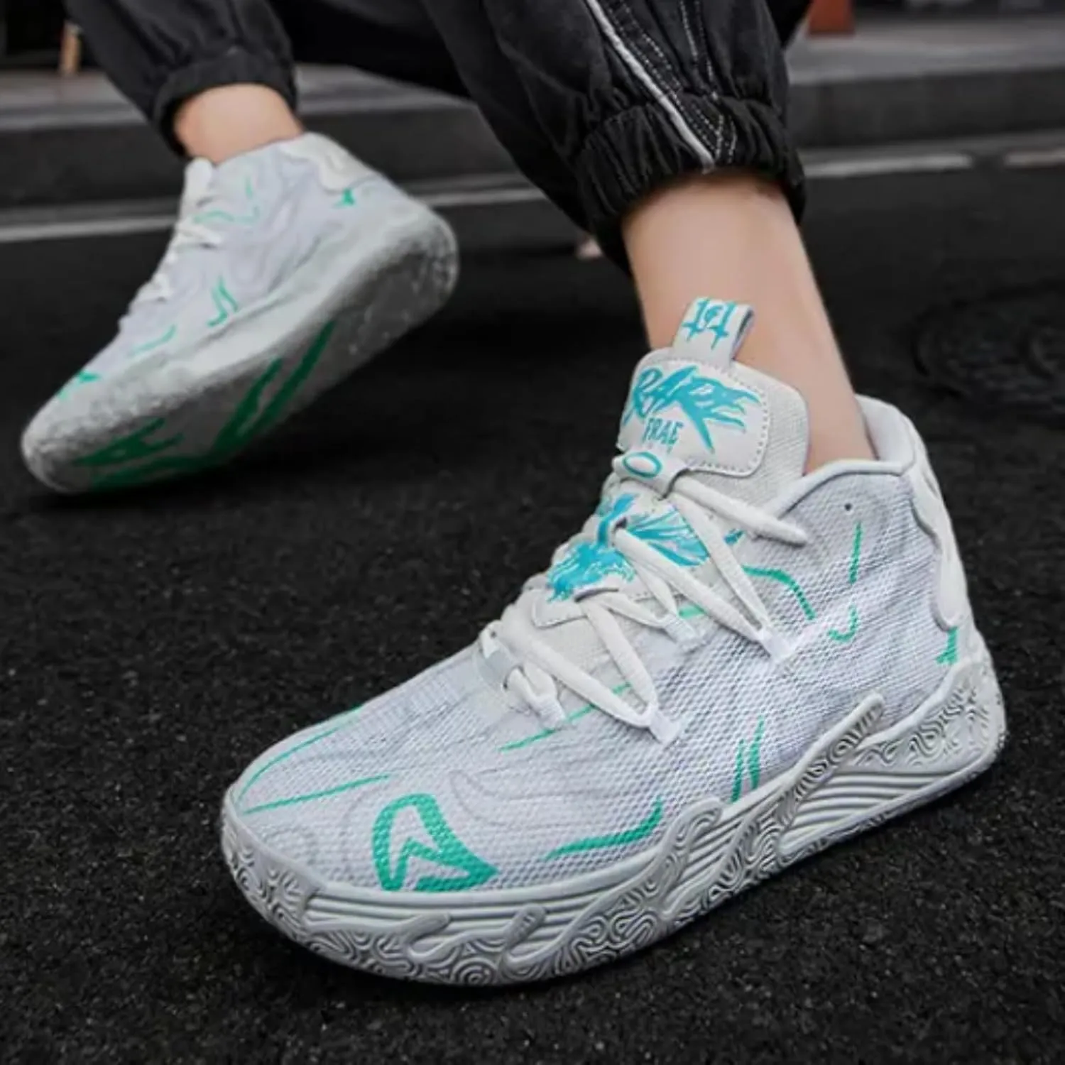 Mens Multicolor High Top Basketball Shoes Non-Slip Breathable Running Shoes Fahsion Lightweight Outdoor Gym Sneakers