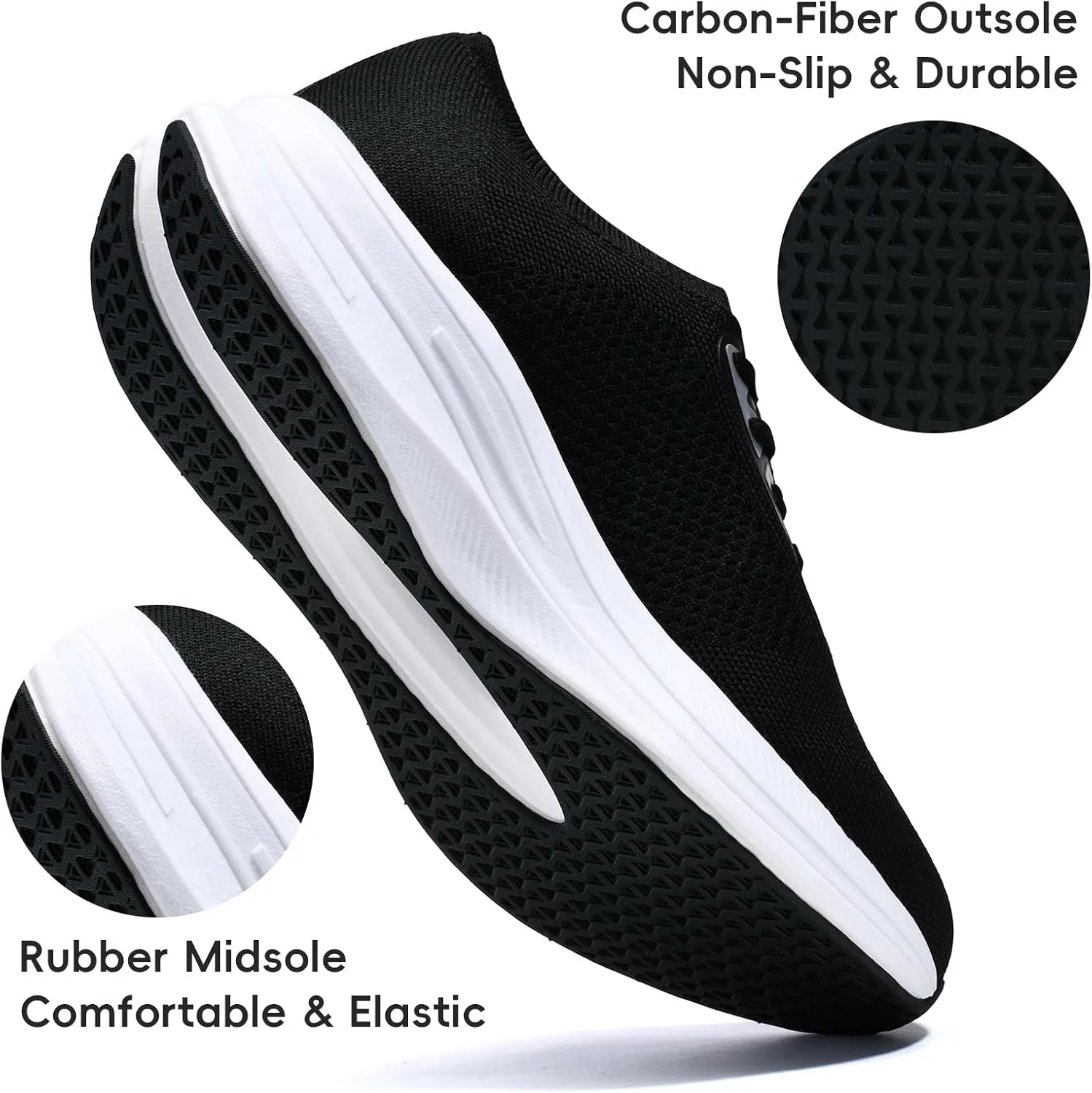 Mens Non Slip Walking Sneakers Breathable Athletic Running Shoes Gym Tennis Shoes for Men