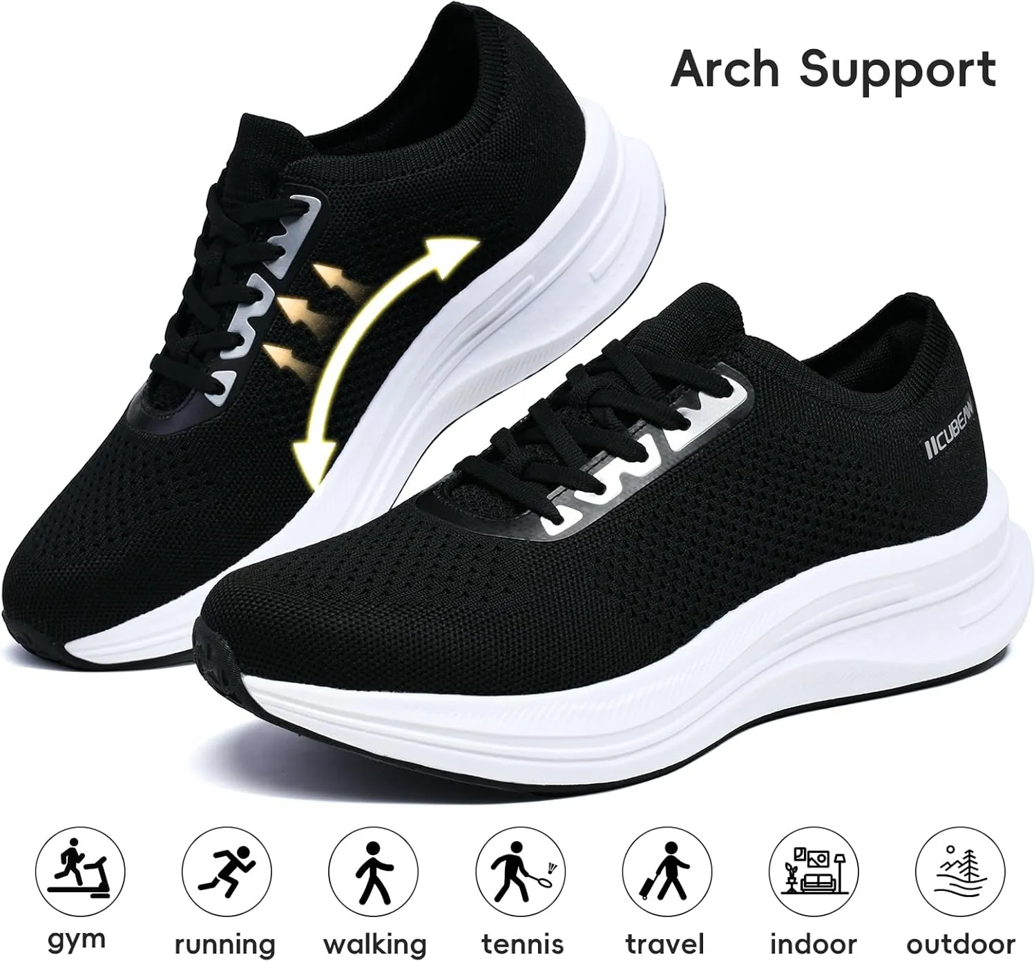 Mens Non Slip Walking Sneakers Breathable Athletic Running Shoes Gym Tennis Shoes for Men